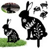 Garden Decorations 4Pcs Black Lawn Stake Aesthetic Easter Animal Art Decoration Weatherproof For Outdoor Patio