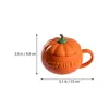 Tazze 1 set di tazze da zuppa con manici tazza di caffè in ceramica di zucca tazza di cartone animato Ringraziamento