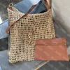 Stor designer halm korgväska kvinnor sommar raffias vävd handväska strand shopping axel väskor lady shopper tote handväskor y halmväska