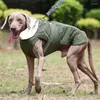 Vestuário para cães à prova d'água casaco de inverno casaco quente reflexivo velo frio roupas ajustáveis com arnês colete para cães grandes