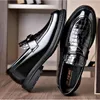 Dress Shoes Men's Fashion Black Punk Flats Loafers Men Party Wedding Soft Moccasins 10A52