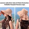 Cappelli a tesa larga Cappello da sole con protezione per il collo multicolore per spiaggia turistica Nama pieghevole in rete traspirante da donna