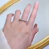 Pierścienie klastra Springlady 925 srebrne srebrne diamenty węglowe szlachetne szlachetne oprawa ślubna romantyczna para pierścionka Pierścień biżuterii