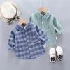 Boy Long Sleeves Shirts Baby Boys Striped Shirt Kids Tops Tees Shirts Spring Child Casual Thin Blouse 240326