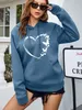 Butterfly Love Heart Funny Printing Female Hoody Casual Loose Sweatshirt Fashion Fleece Hoodie Autumn Pocket Woman Sportswear 240318