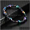 Beaded Rainbow Magnetic Hematite Beaded Strands Armband för män Kvinnor Power Healthy Armband Armband Fashion Jewelry Gift Drop Del Otsoz