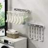 Hangers Hanger Folding Wall Mounting 24 Plastic Clips Drying Socks And Underwear Laundry Favorites Family