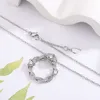 Camellia ketting met driedimensionale roos en diamant ingelegde enkele bloemhanger, eenvoudige sleutelbeenketting voor dames