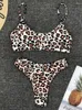 Mulheres Swimwear Biquíni 2024 Sexy Snakeskin Leopard Push Up Swimsuit Define Beachwear Natação Duas Peças