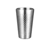 Mugs Stainless Steel Double-Wall Beer Cups Hammered Texture Anti-scalding Milk Northern Europe Ins Industry Style