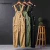 Cargo Men's Loose Bib Overalls Pants Multi-Pocket Overall Men Casual Coveralls Suspenders Jumpsuits Rompers Wear Coverall 211202