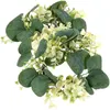 Guirlande de fleurs décoratives, 2 pièces, bougies, chandelier, anneaux pour couronne de pilier, Eucalyptus artificiel