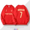 Zespół Portugalii Cristiano Ronaldo 7 okrągłe bluza z kapturem dla mężczyzn wiosna kobiet i jesienne długi rękaw zwyczajny wszechstronny