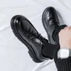 Chaussures décontractées à lacets pour hommes, en cuir véritable, Style britannique, noir, Business, haute qualité, robe quotidienne, printemps-automne, 2024