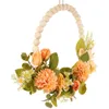 Decorative Flowers Faux Wood Bead Garland Hanging Floral Wreath Plant Decorate Wedding Flower Wooden Door House Plants