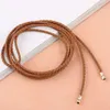 Belts 1Pc 160cm PU leather ultra-thin waist chain womens waist rope alloy pendant solid color woven belt womens tie fashionable Q240401