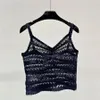 Sexy abgeschnittene Damen-Hemden, Singlet, gestrickt, hohle Damen-T-Shirts, Tops, T-Shirts, Luxus-Designer, Sommer, Strand, Urlaub, Sling-Hemd, Strick