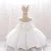 Flickaklänningar Xmas Big Flower Baby Girls Dress - Dista prinsessa för 0-2 år gamla barn 1: a födelsedag och bröllopsfester