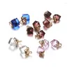 Breloques 10 pièces/lot pendentif en cristal cube carré pour bijoux bricolage fabrication d'accessoires de boîte à la main