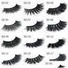 Andra hälsoskönhetsartiklar 3D Mink Eyelashes Wholesale Natural False Soft Make Up Extension Makeup Fake Eye Lashes Pack Bk Drop Deliver Dhndy