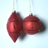 Decoração de festa 12 unidades/pacote 6/12cm série vermelha cone em forma de vidro pingente de árvore de Natal pendurado cabide decorativo ornamento amigo presente