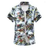 Camicie casual da uomo Taglia Plus 5XL 6XL 7XL Camicia hawaiana 2024 Moda estiva Stampa manica corta Fiore Abbigliamento maschile di marca