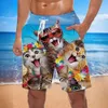 Luźne spodnie plażowe letnie spodnie surfingowe drukowane wzór dymu modne szorty męskie