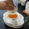 Teaware set Pure Hand-Painted Orchid Three Covered Bowl Teacup Single Non Non Griping Chinese Ceramic Tea Set