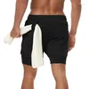Erkek Şort Spor Erkekler Spor Giyim Çift Deck 2'de 2 Plaj Dipleri Yaz Spor Salonu Fitness Eğitimi Jogging Kısa Pantolon