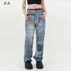 Madeextreme 2024 Spring American Street Men's Men's Denim Digital Printed Casual Pants dla mężczyzn i kobiet