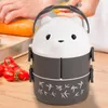 Geschirr, auslaufsichere Lunchbox-Behälter, Brillenbär, stapelbarer tragbarer Bento-Behälter für Erwachsene und Kinder