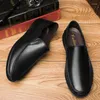 Повседневная обувь Коричневые деловые лоферы Мужские кожаные мокасины без шнуровки на плоской подошве Модная мягкая обувь Дышащая черная обувь
