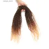 Syntetiska peruker bella afro kinky lockiga hårbuntar 5 st/pack hår s 24 tum blond natur svart färg syntetiska hårväv buntar y240401