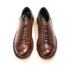 Casual Shoes A095 2024 Autumn Spring Flat Cow Genuine Leather Handmade Male Sneakers Fashion Man Lace Up Footwear Men Boys
