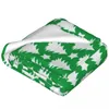 Couvertures Fantaisie Arbre De Noël Flanelle Couverture Étoile Vert Blanc Doux Chaud Jeter Pour Canapé Lit Couvre-lit Canapé Couverture