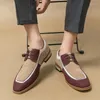 Casual Shoes Italian Brand Men's Suede Contrasting Color Design Trend Business Party Dress Free Delivery