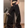 Pantaloni cargo gotici Y2k neri Deeptown per donna Pantaloni Gyaru vintage oversize Baddies Streetwear Coquette Harajuku Techwear 240322