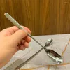 Baking Tools 304 Stainless Steel Long Handle Stirring Spoon Coffee Tea Spoons Dessert Rod Silver Kitchen Accessories