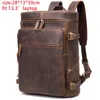 Sac à dos Vintage Crazy hommes en cuir de cheval 15.6 "sac pour ordinateur portable grande capacité voyage d'affaires randonnée épaule sacs à dos 2251