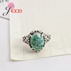 Cluster Rings Drop Antique 925 Sterling Silver With Big Rainbow Opal Vintage Finger Anillos Jewelry Wholesale For Women