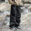 MENS SPRING Fashion Micro Wrinkle Work Wear Casual Pants Womens Black Double Paratrooper Jogging Pants 240323