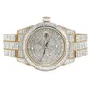 Luxe Moissanite bezaaid diamanten horloge pols vergulde Iced Out automatische uurwerkhorloges