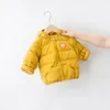 Donsjas Katoenvuller Winterjas voor meisjes Cartoon Beer Kleding Jongens Baby Kinderen Capuchon Rits Overalls Kinderen