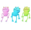 LED Squeeze Flashing Frog TPR STREPS Squishy Furry Toys for Kids Stress Relief Gumowa silikonowa żaba