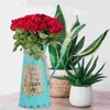 花瓶スズ噴水バケツコンテナミニマリストの家の装飾レトロ装飾花の花の飾り装飾鉄