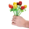 Forchette 10 pezzi a forma di fiore per frutta domestica Bastoncini di frutta in plastica creativa Bento
