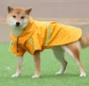 Dog Raincoat, Adjustable Dog Rain Jacket Clear Hooded Double Layer, Waterproof Dog Poncho with Reflective Strip Straps and Storage Pocket for Small Medium Large Dog
