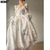 2023 Sutyjne wieczorne sukienki w stylu Koreańskiego Koreańskiego Szyfry Szyfonowe długi rękaw plażę midi bajki dress
