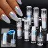 6 Färg Aurora Metallic Liquid Nail Glitter Set Liten Tube Moonlight Glossy Chrome Pigment Powder Professional Salon Manicure 240328