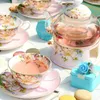 Theewaar Sets Engelse Afternoon Tea Kop En Schotel Set Hoogwaardig Porselein 750ml Glazen Theepot Met Filter Warmer Kaars Kachel Huwelijkscadeau